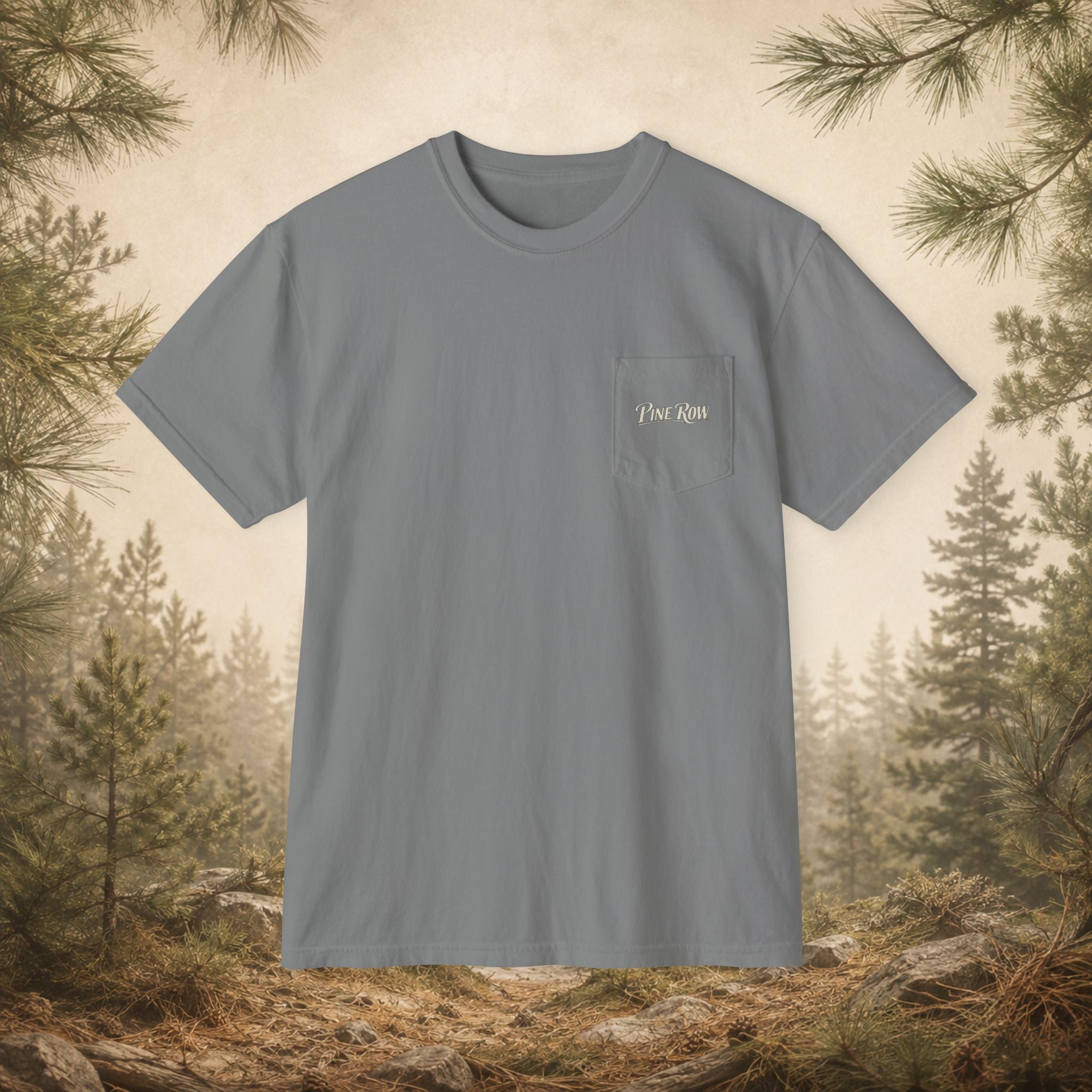 Pine Row Vintage Camo Logo Shield Pocket T-Shirt