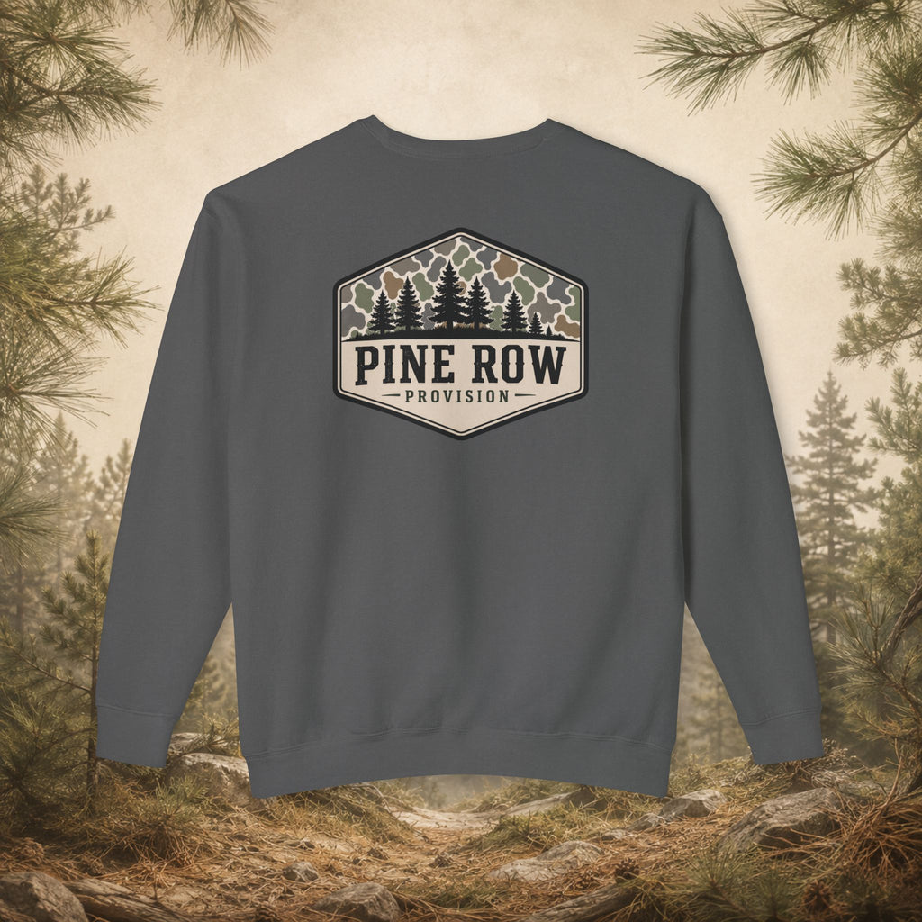 Pine Row Vintage Camo Logo Shield Crewneck Sweatshirt