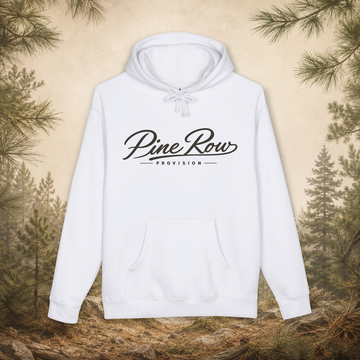 Pine Row Script Charcoal Hoodie