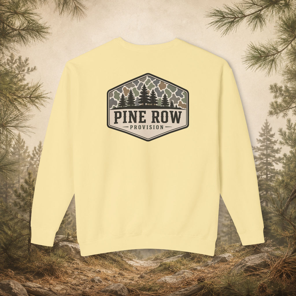 Pine Row Vintage Camo Logo Shield Crewneck Sweatshirt
