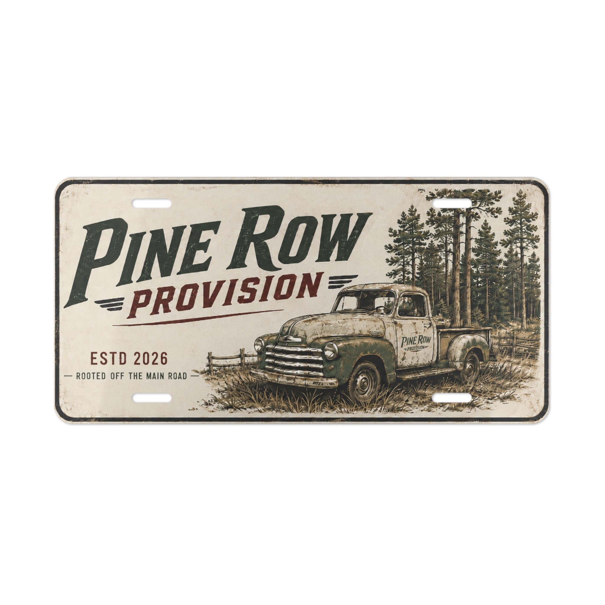 Pine Row Farm Truck Vanity License Plate