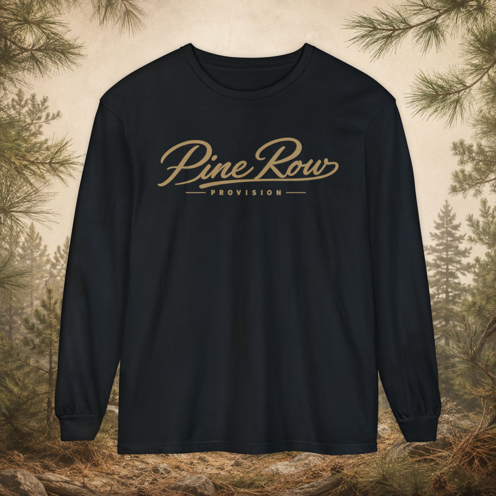 Pine Row Script Marsh Tan Long Sleeve T-Shirt