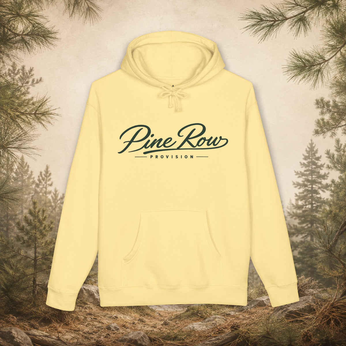 Pine Row Script Pine Green Hoodie