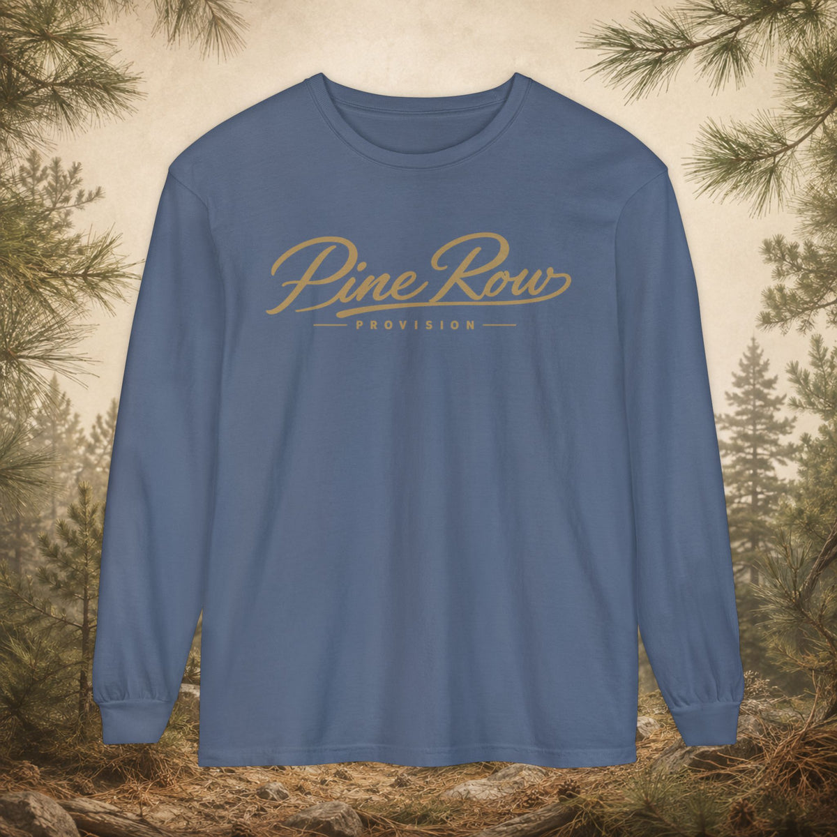 Pine Row Script Marsh Tan Long Sleeve T-Shirt