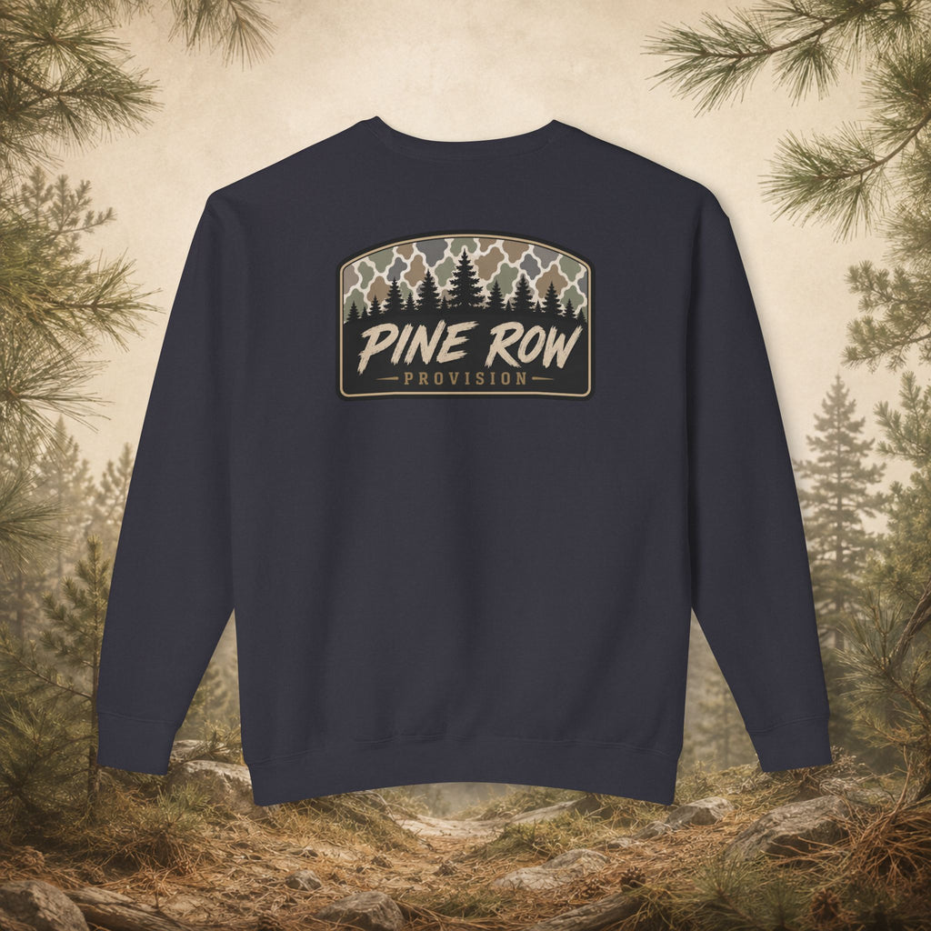 Pine Row Vintage Camo Arched Shield Crewneck Sweatshirt
