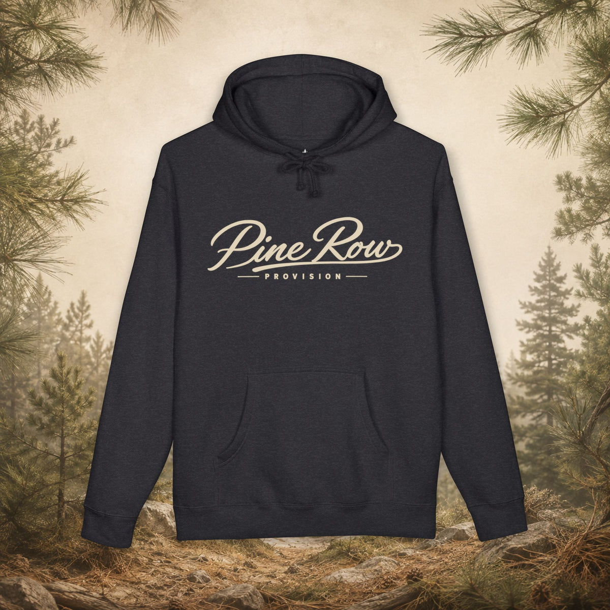 Pine Row Script Cream Hoodie