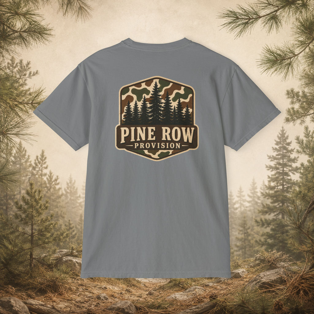 Pine Row Vintage Camo Logo Pocket T-Shirt
