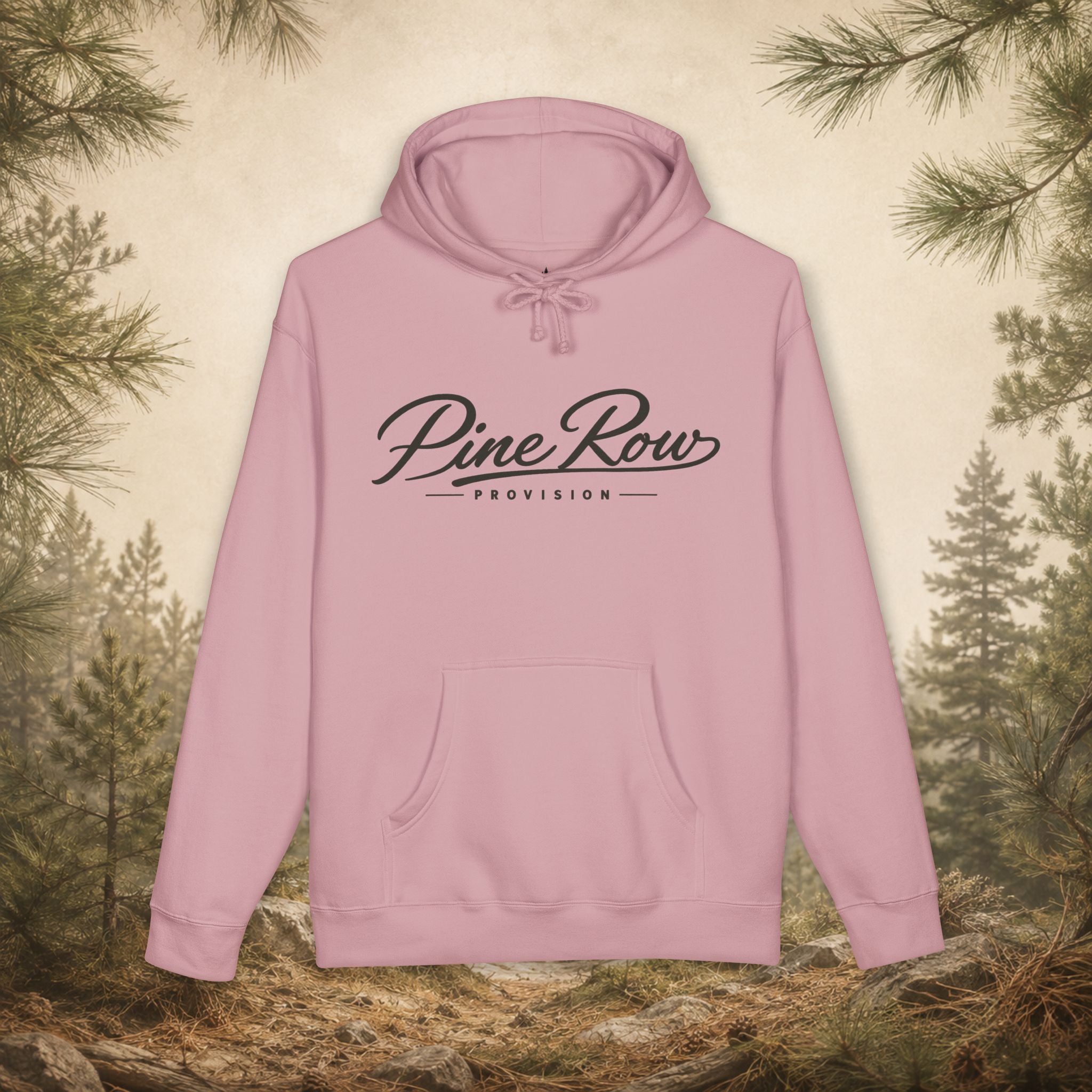 Pine Row Script Charcoal Hoodie