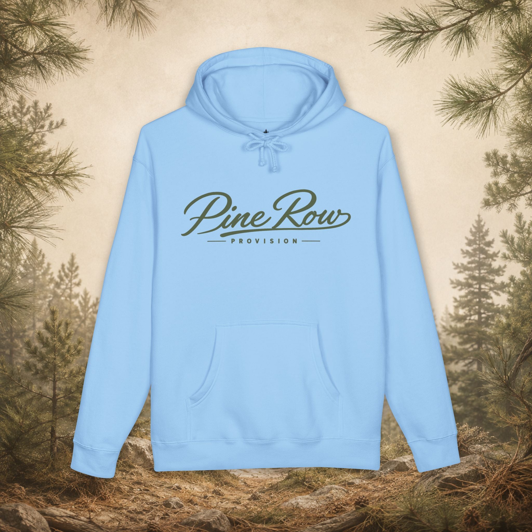 Pine Row Script Olive Green Hoodie