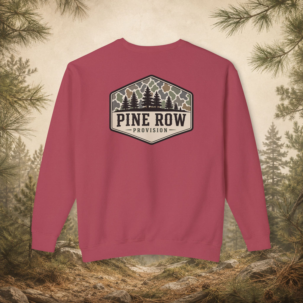 Pine Row Vintage Camo Logo Shield Crewneck Sweatshirt