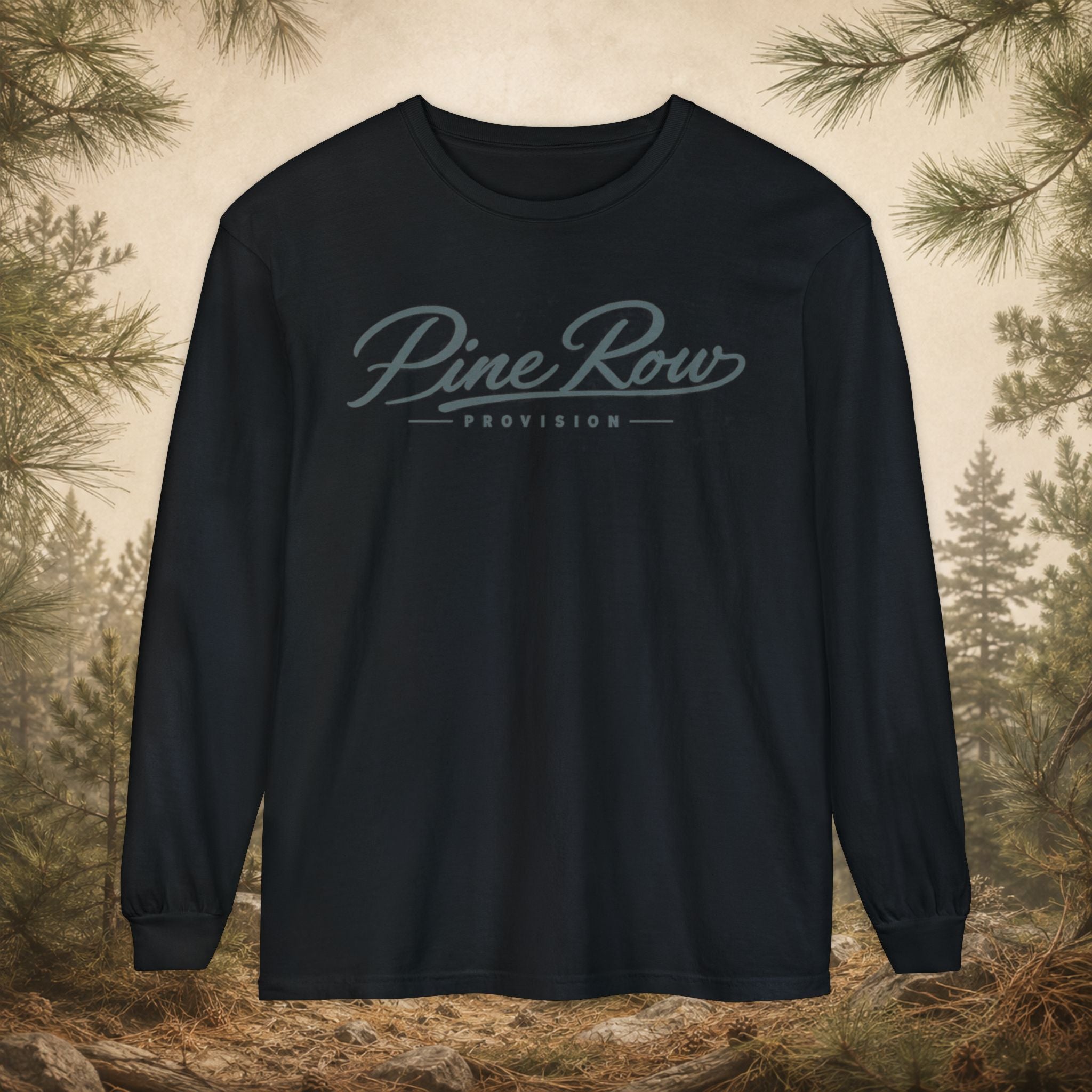 Pine Row Script Storm Blue Long Sleeve T-Shirt