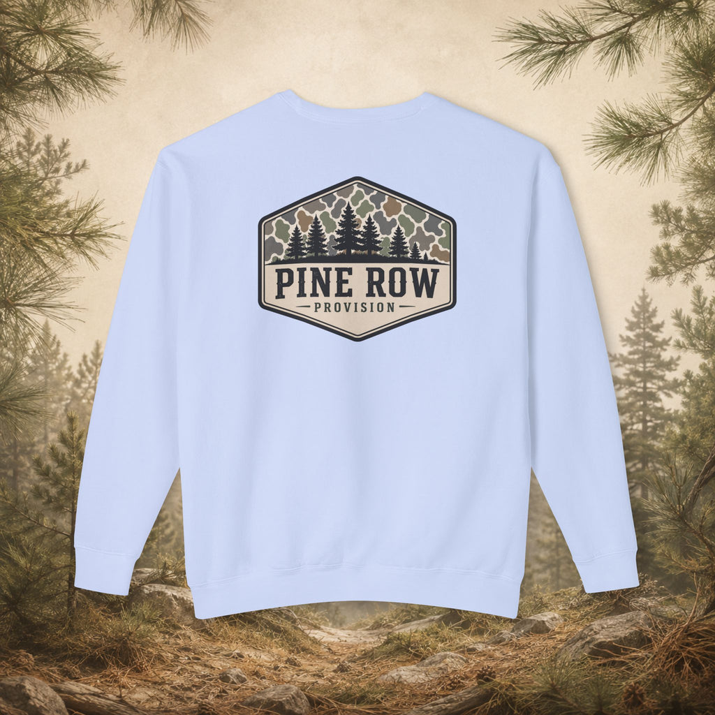 Pine Row Vintage Camo Logo Shield Crewneck Sweatshirt