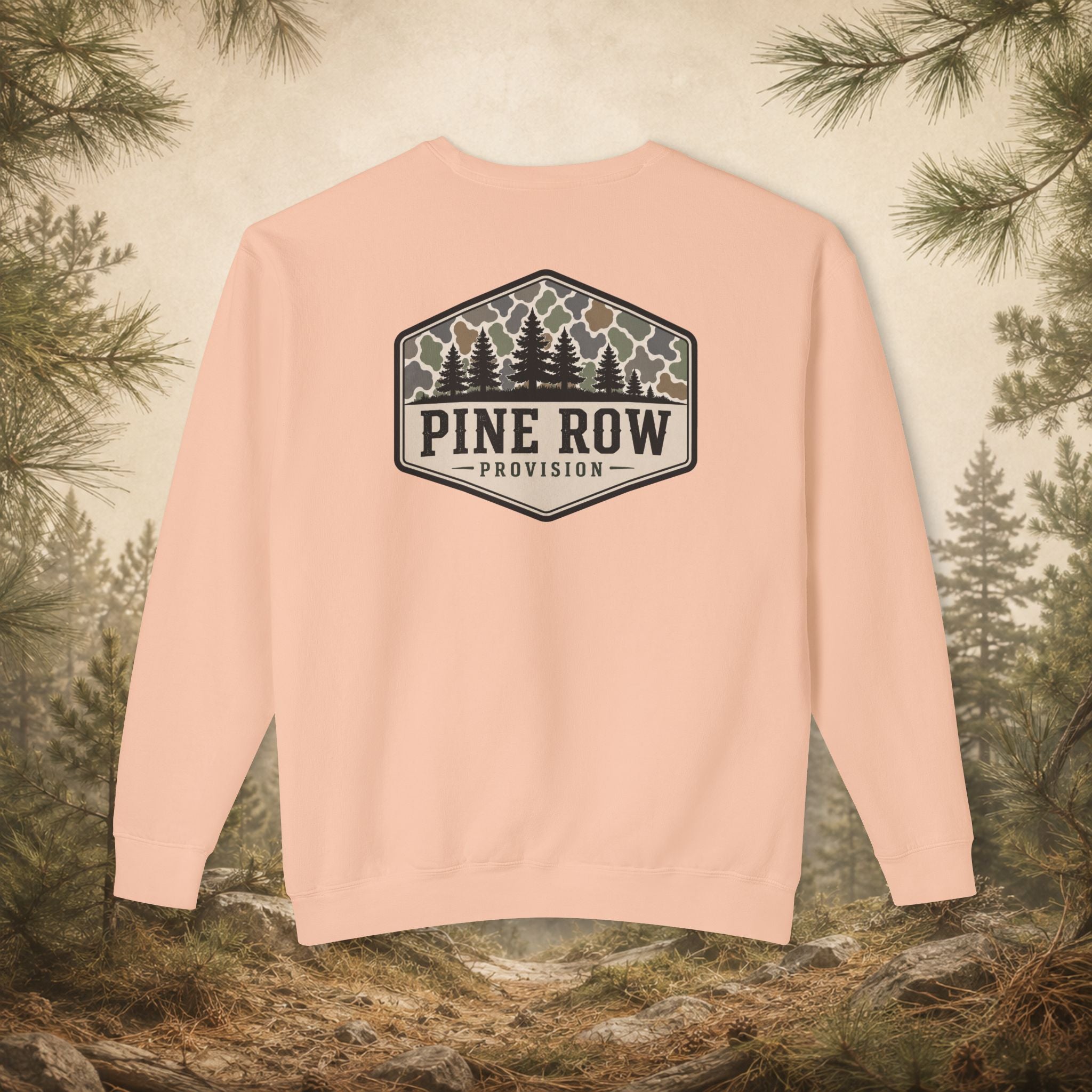 Pine Row Vintage Camo Logo Shield Crewneck Sweatshirt