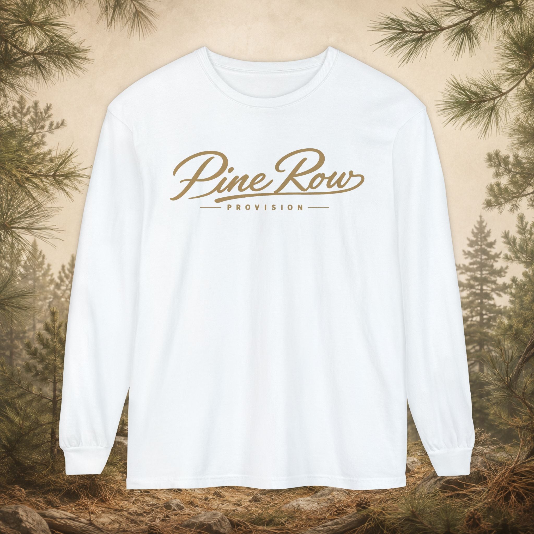 Pine Row Script Marsh Tan Long Sleeve T-Shirt