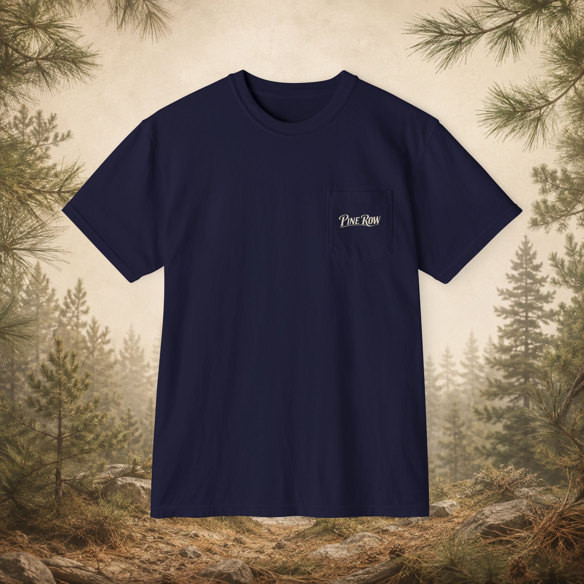 Pine Row Vintage Camo Logo Pocket T-Shirt