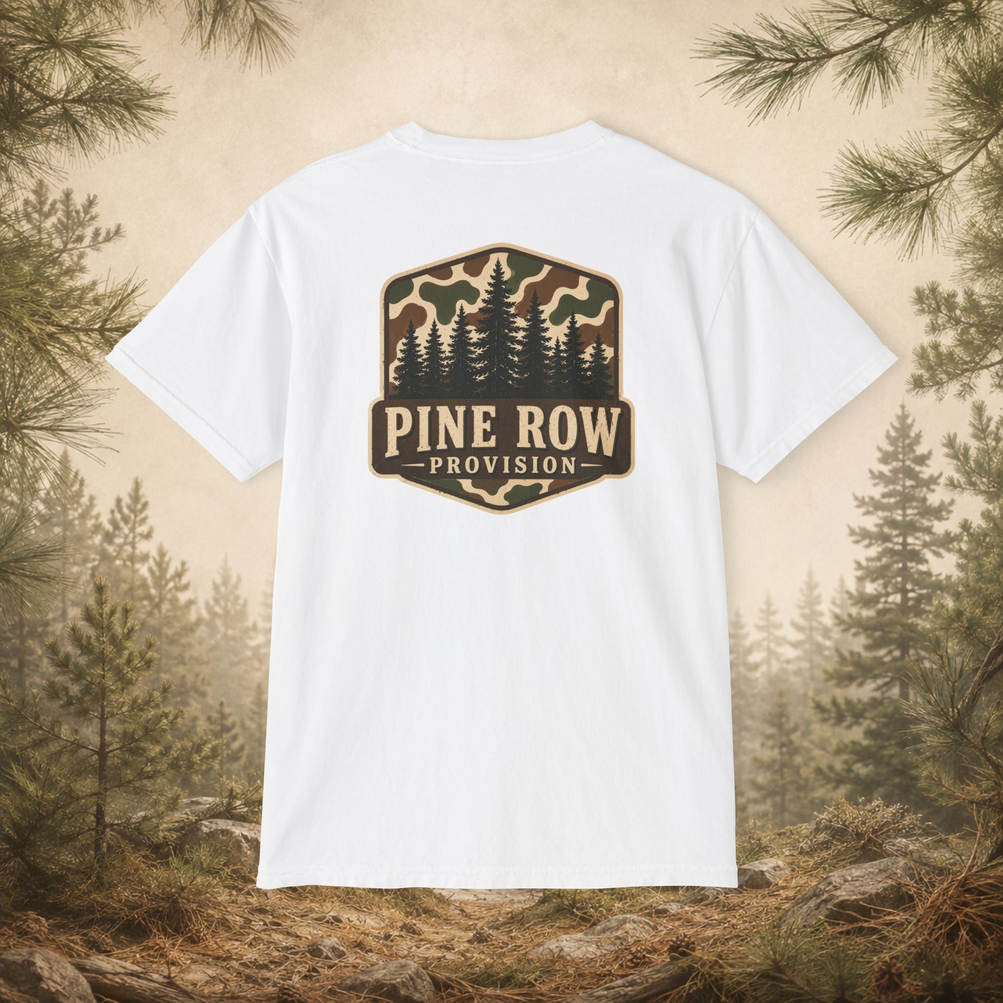 Pine Row Vintage Camo Logo Pocket T-Shirt