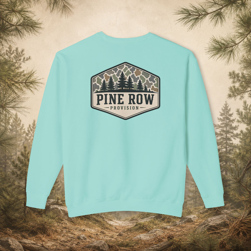 Pine Row Vintage Camo Logo Shield Crewneck Sweatshirt