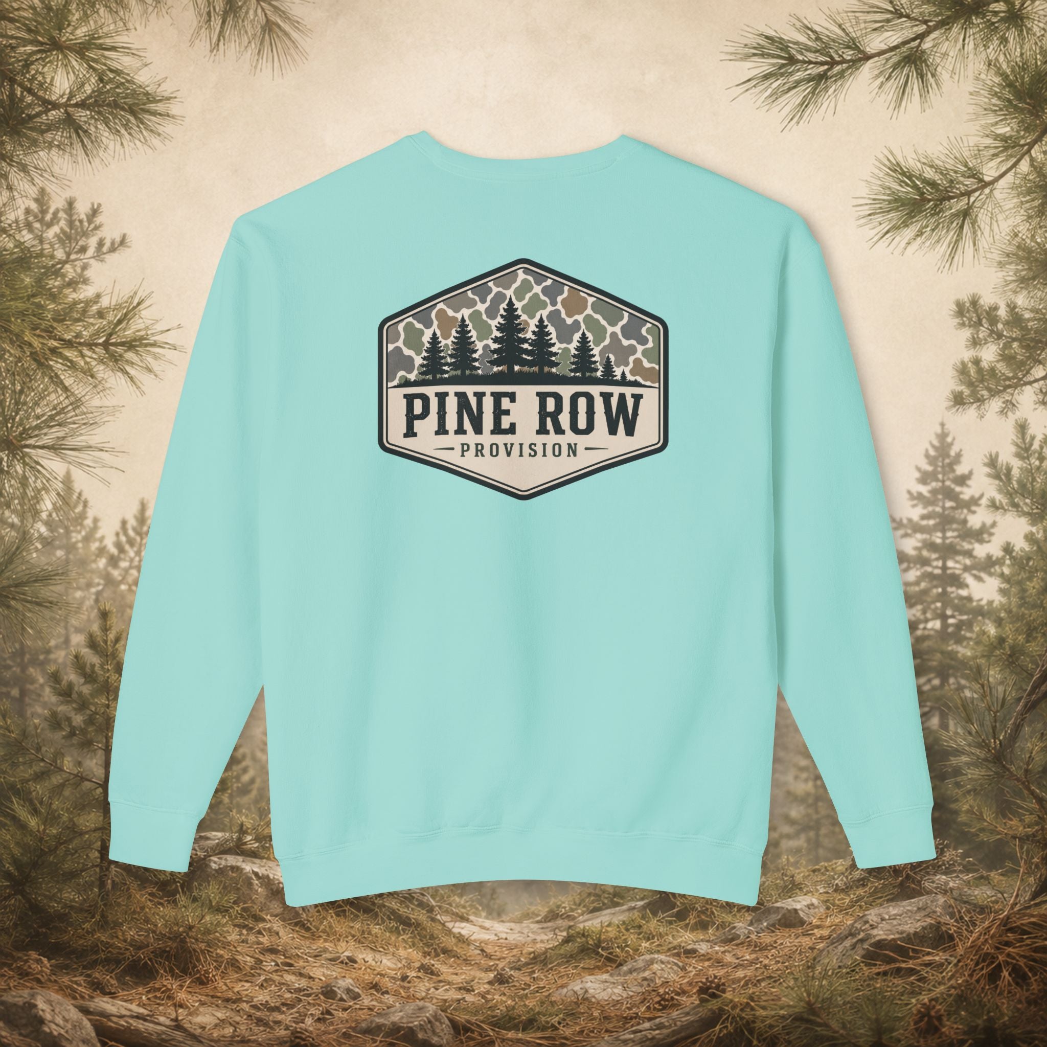 Pine Row Vintage Camo Logo Shield Crewneck Sweatshirt