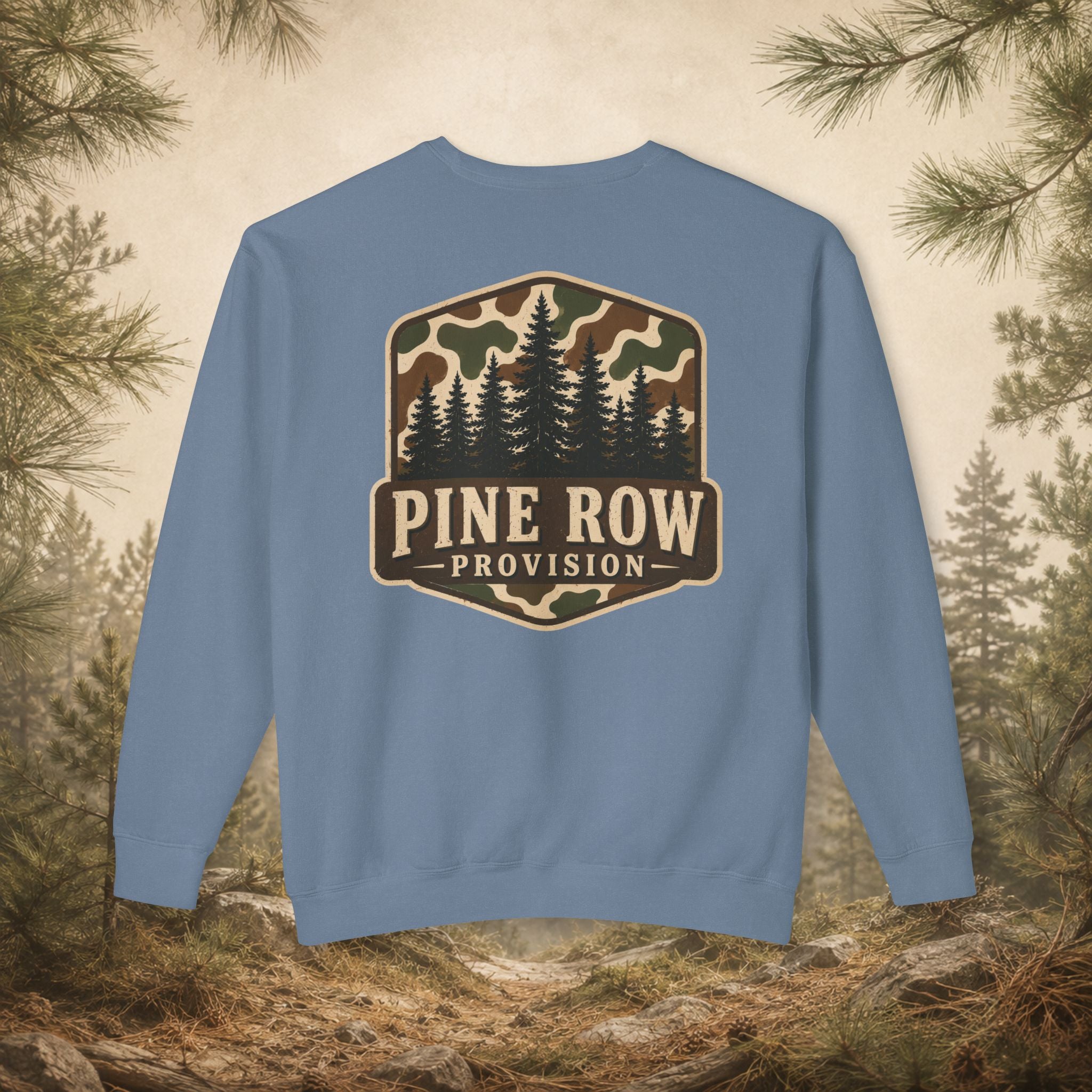 Pine Row Vintage Camo Logo Crewneck Sweatshirt