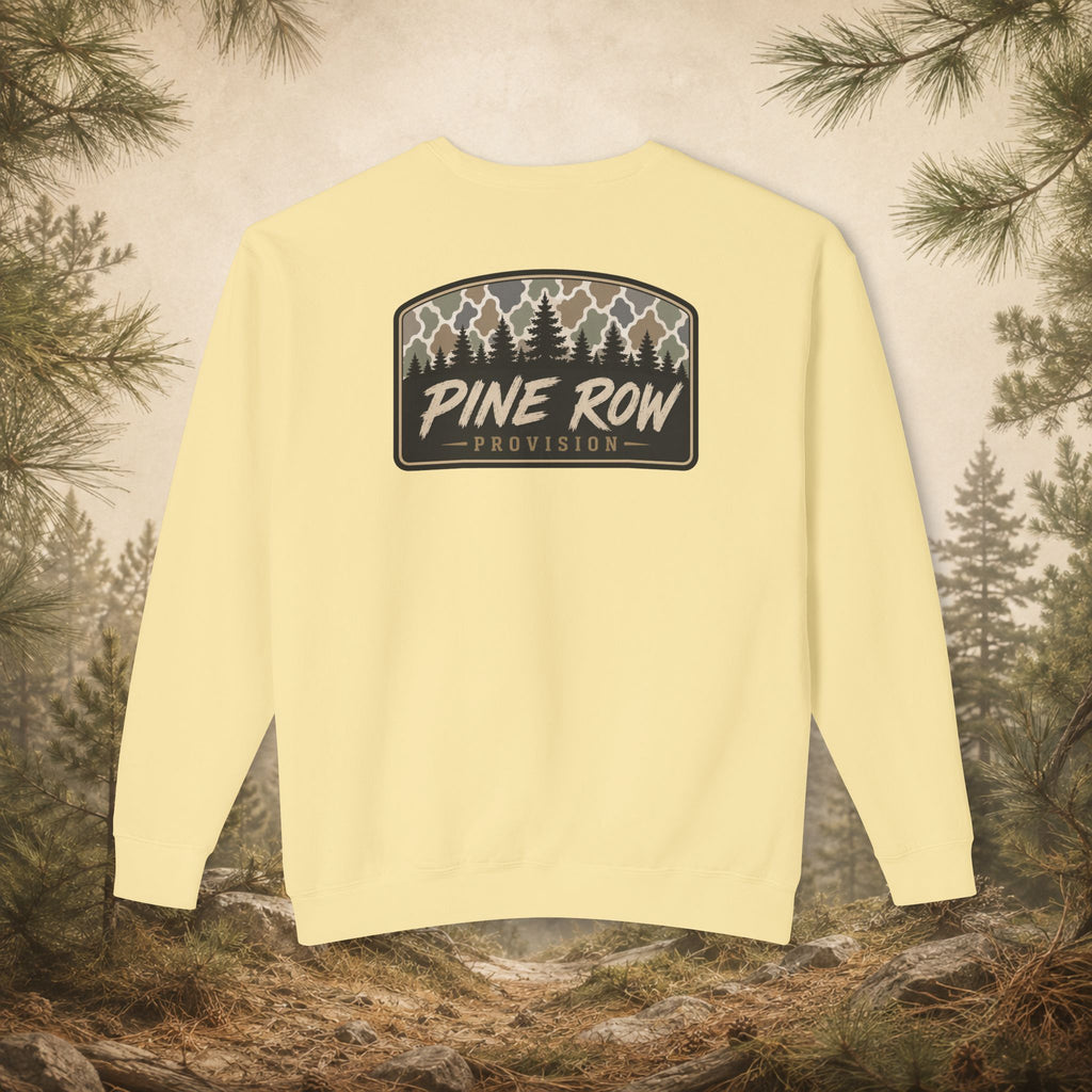 Pine Row Vintage Camo Arched Shield Crewneck Sweatshirt