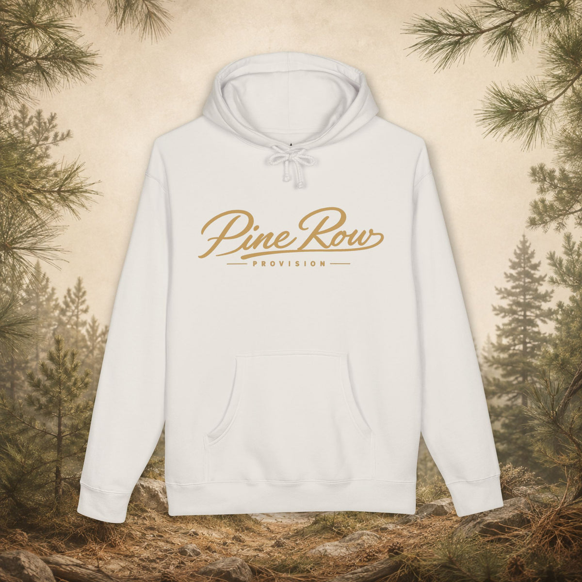 Pine Row Script Faded Gold Hoodie