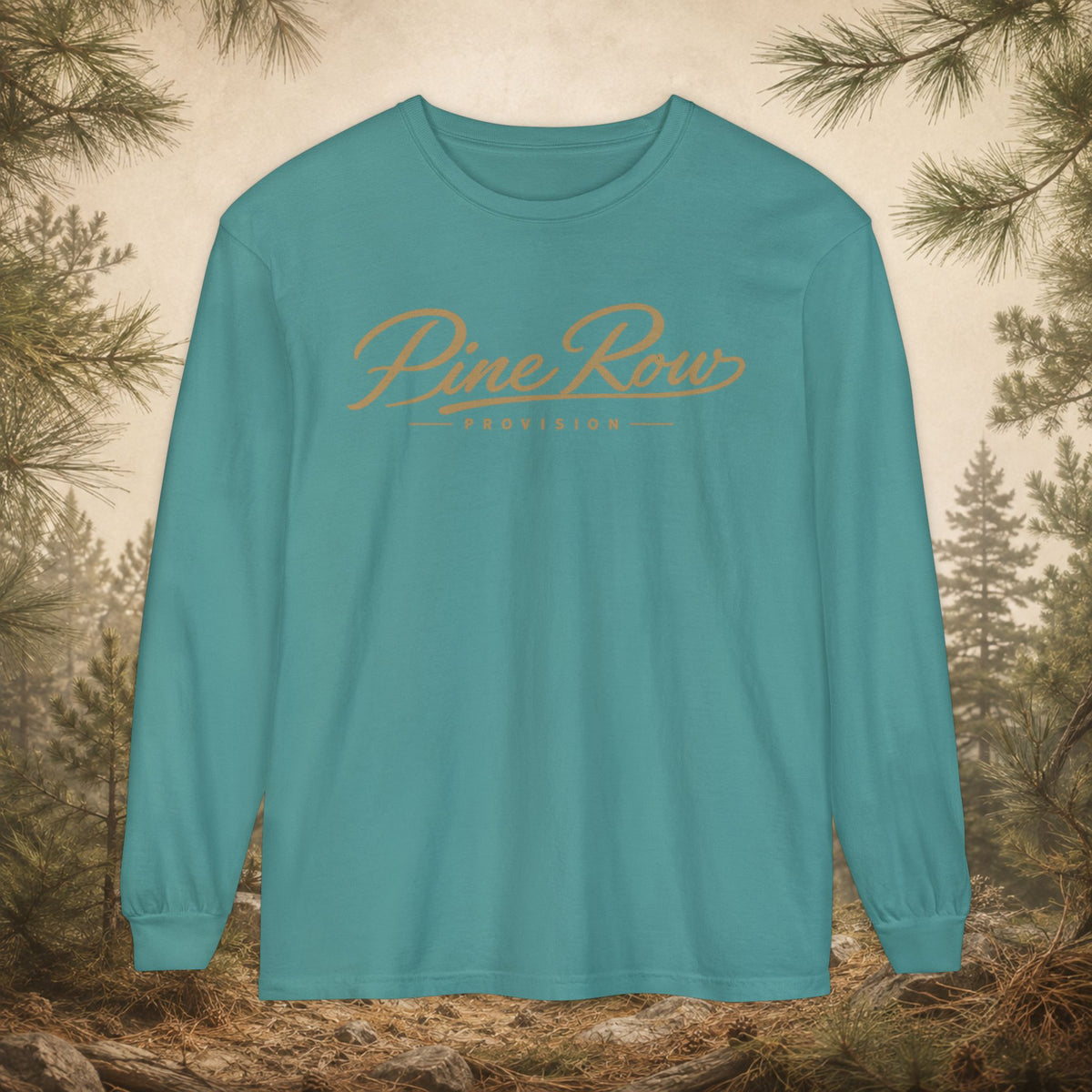 Pine Row Script Marsh Tan Long Sleeve T-Shirt