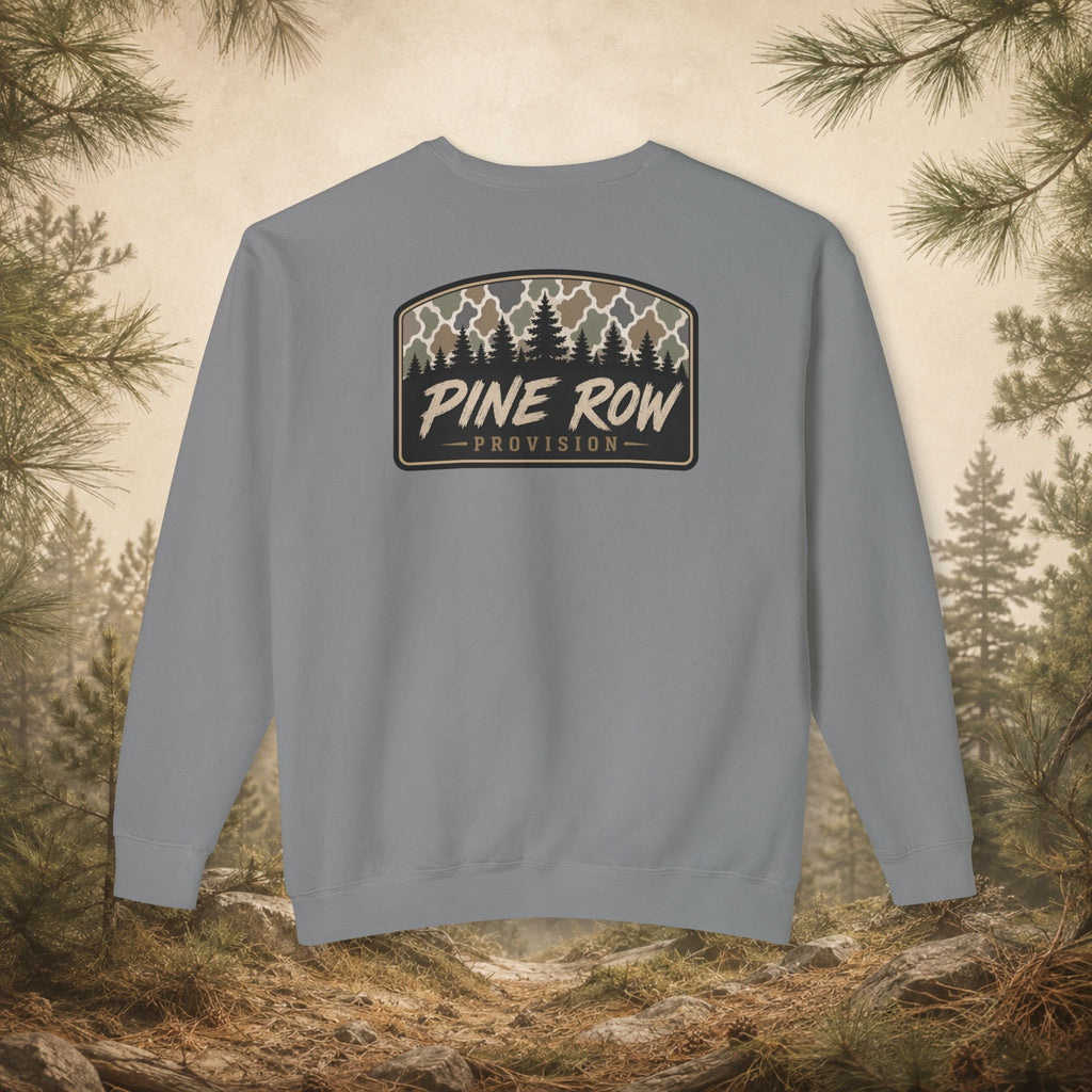 Pine Row Vintage Camo Arched Shield Crewneck Sweatshirt
