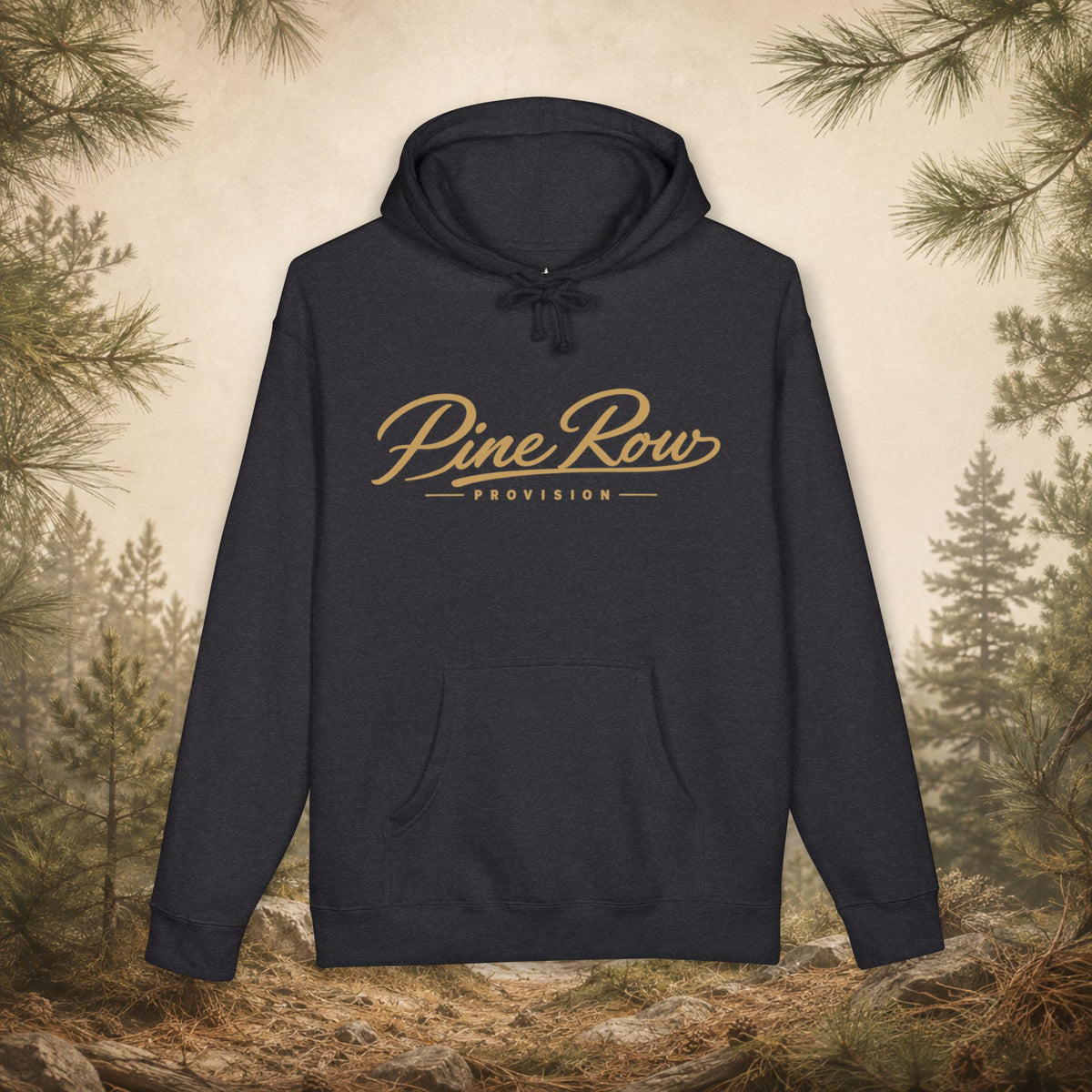 Pine Row Script Faded Gold Hoodie