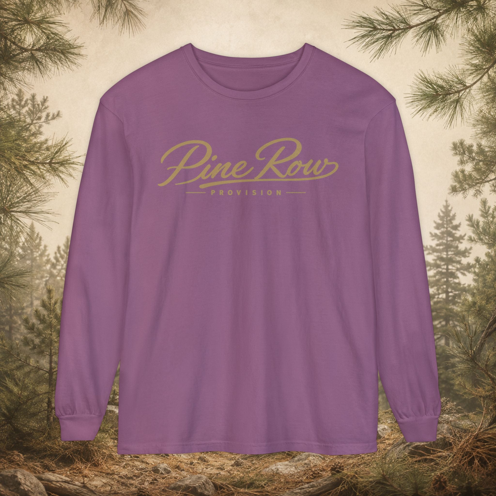 Pine Row Script Marsh Tan Long Sleeve T-Shirt