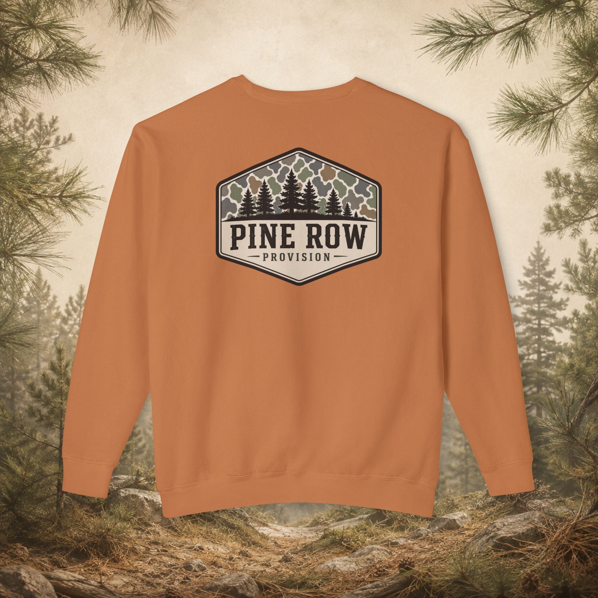 Pine Row Vintage Camo Logo Shield Crewneck Sweatshirt