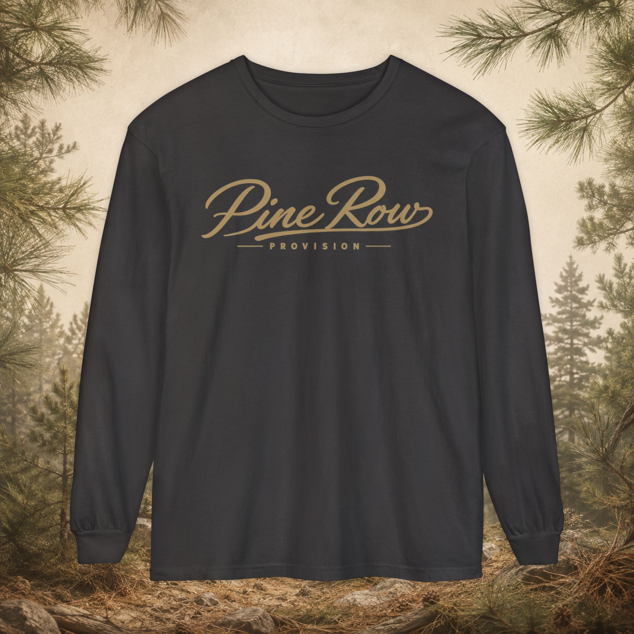 Pine Row Script Marsh Tan Long Sleeve T-Shirt