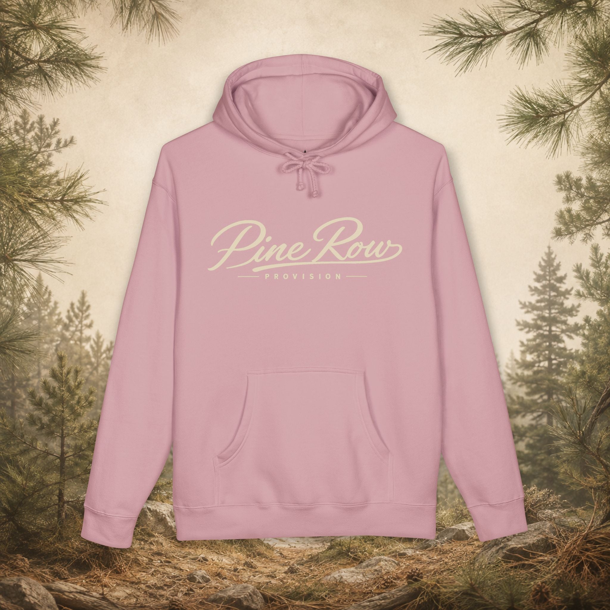Pine Row Script Cream Hoodie