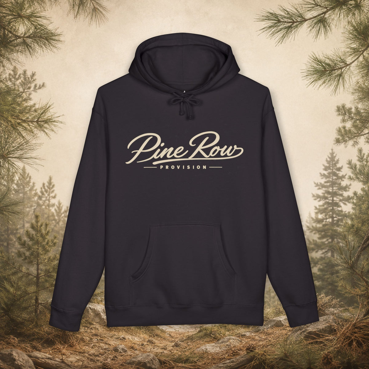 Pine Row Script Cream Hoodie