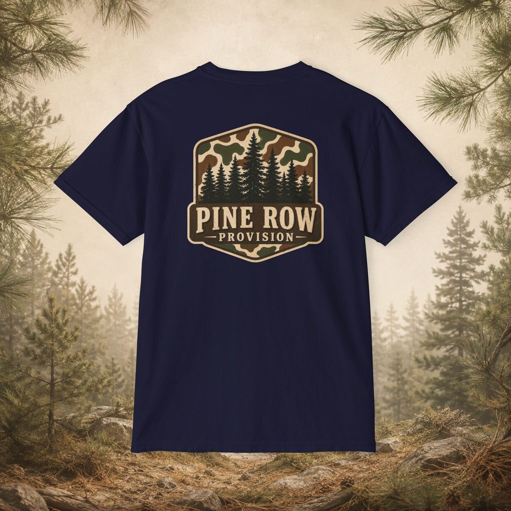 Pine Row Vintage Camo Logo Pocket T-Shirt