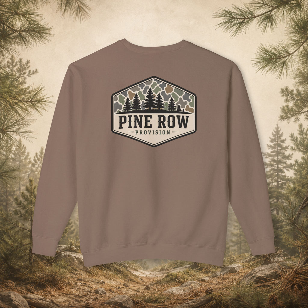 Pine Row Vintage Camo Logo Shield Crewneck Sweatshirt