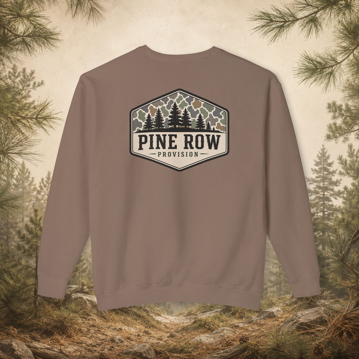 Pine Row Vintage Camo Logo Shield Crewneck Sweatshirt