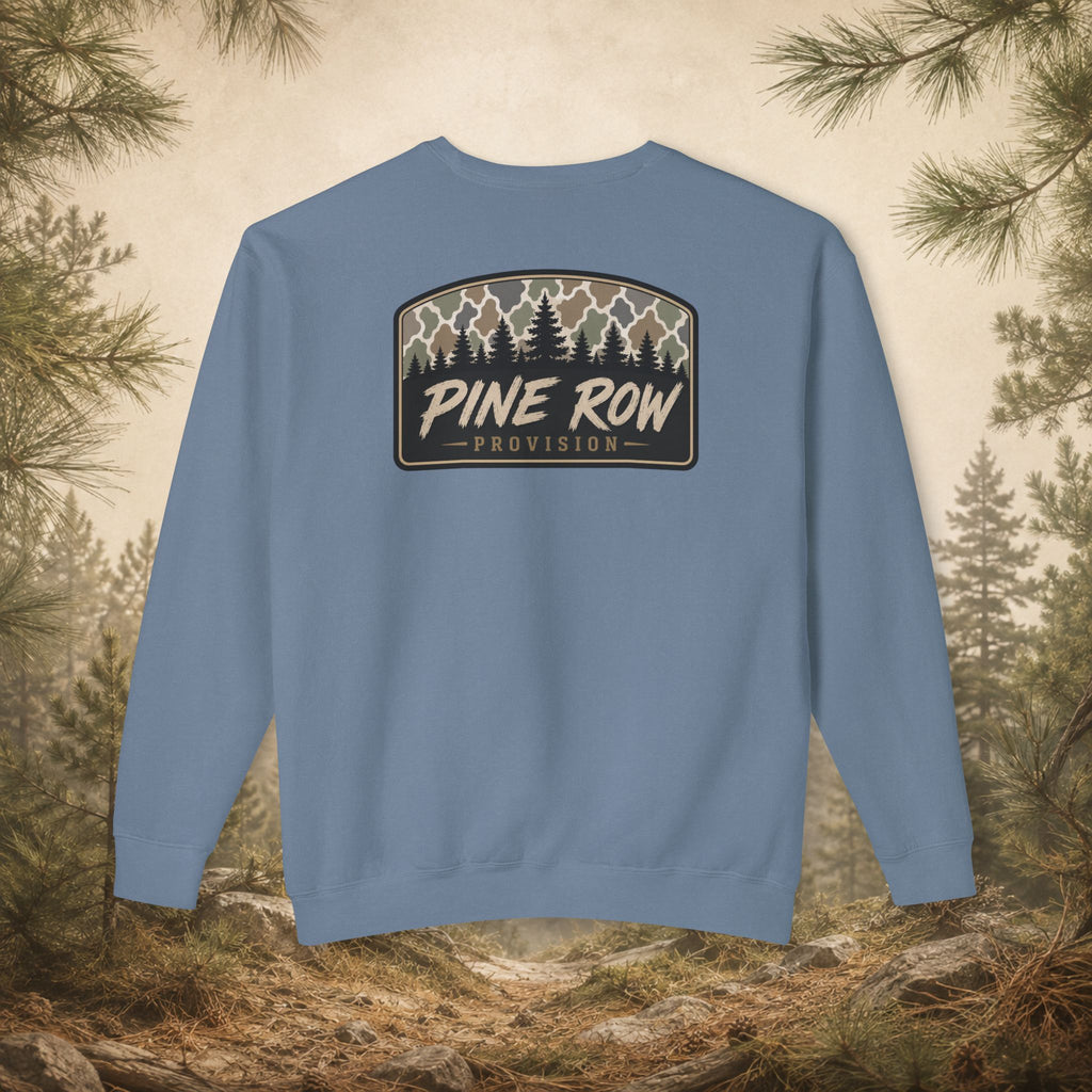 Pine Row Vintage Camo Arched Shield Crewneck Sweatshirt