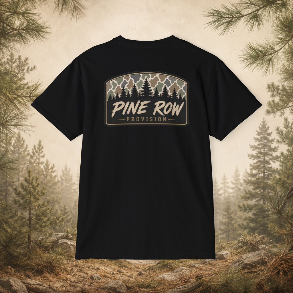 Pine Row Vintage Camo Arched Shield Pocket T-Shirt