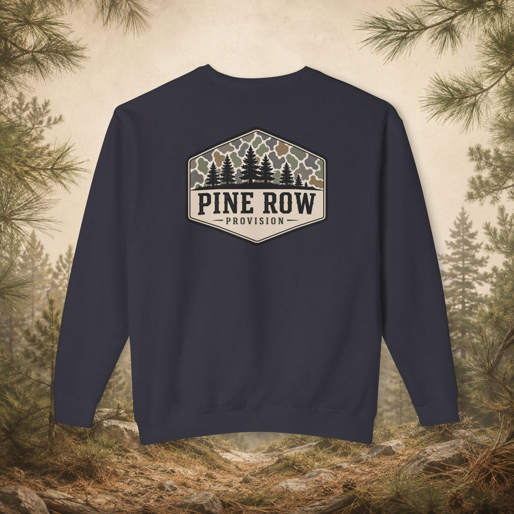 Pine Row Vintage Camo Logo Shield Crewneck Sweatshirt