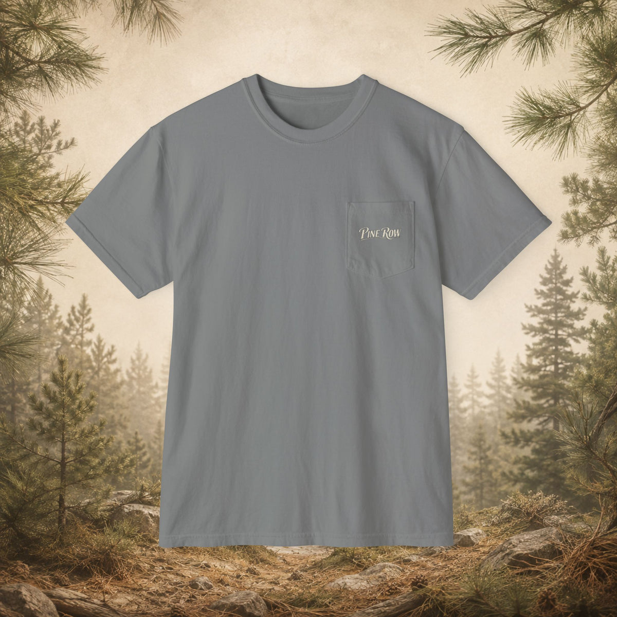 Pine Row Vintage Camo Arched Shield Pocket T-Shirt