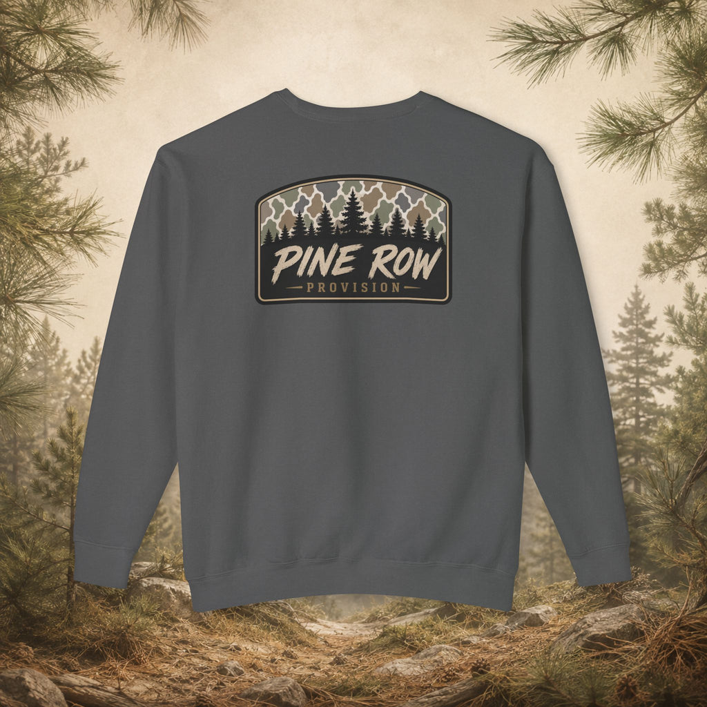 Pine Row Vintage Camo Arched Shield Crewneck Sweatshirt