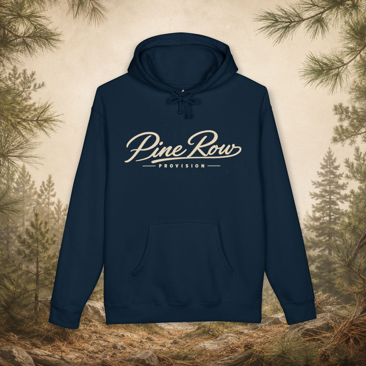 Pine Row Script Cream Hoodie
