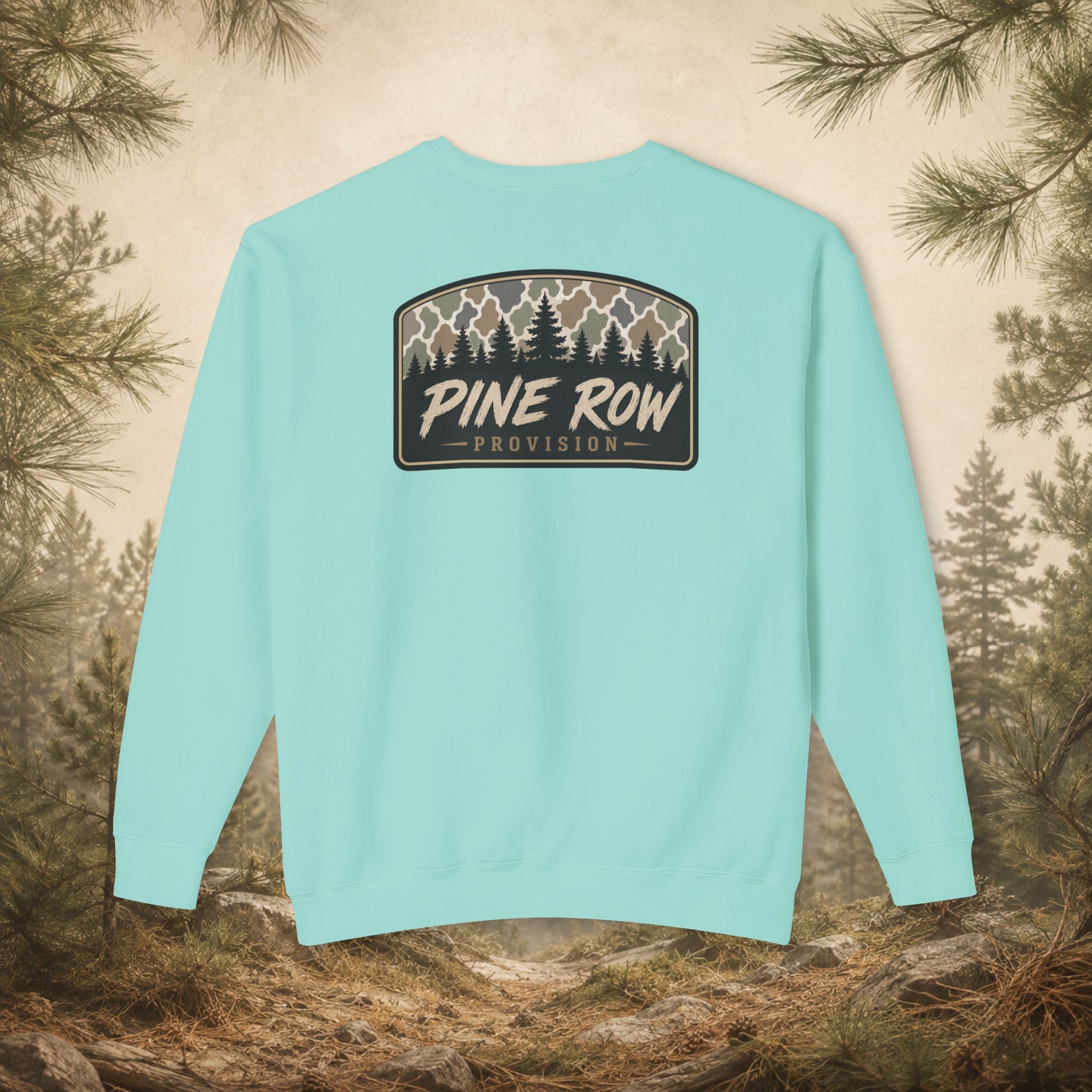Pine Row Vintage Camo Arched Shield Crewneck Sweatshirt