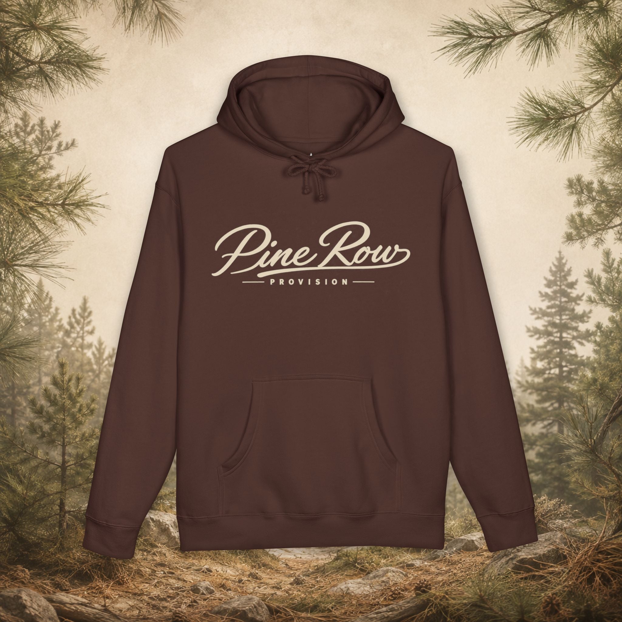 Pine Row Script Cream Hoodie